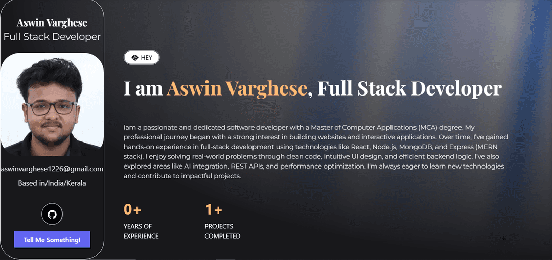Ashwin Varghese EnteProfile